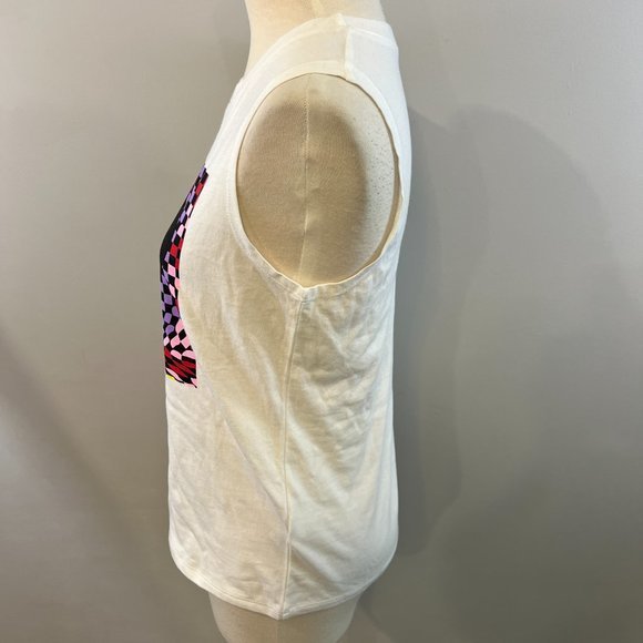 NWOT BP Graphic Muscle Tank in White Checker Heart (XS) - Picture 6 of 12